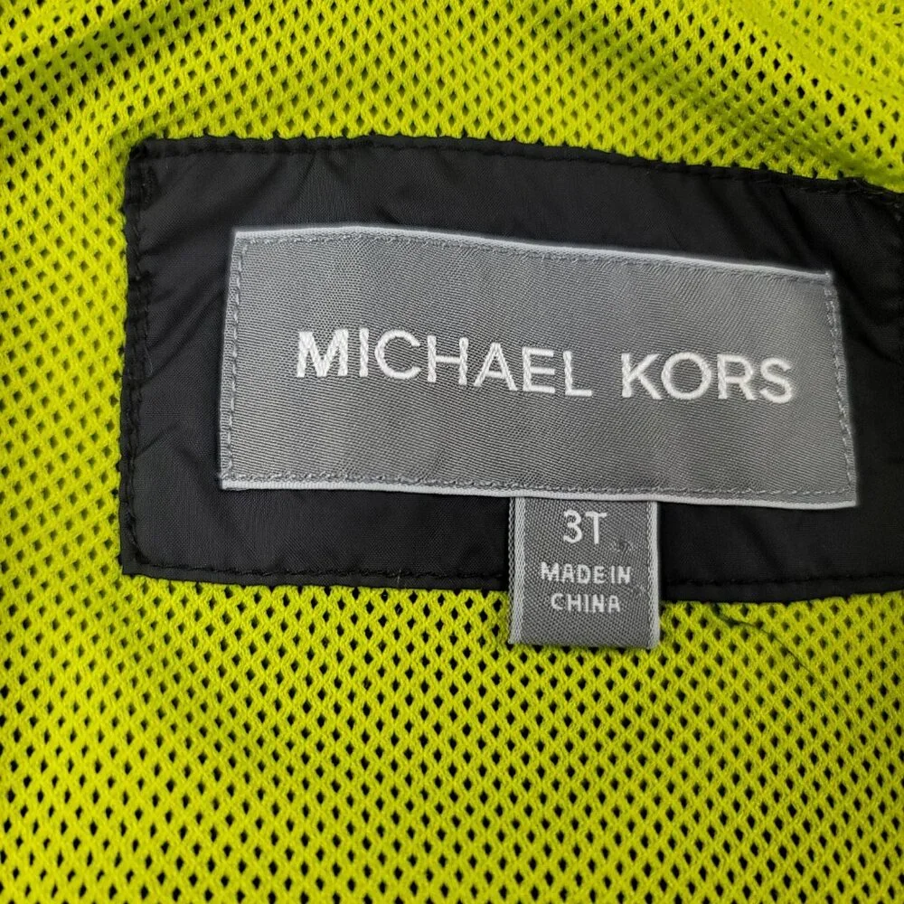 Michael Kors Windbreaker Jacket 3T Gray Camo Hooded Zip Coat